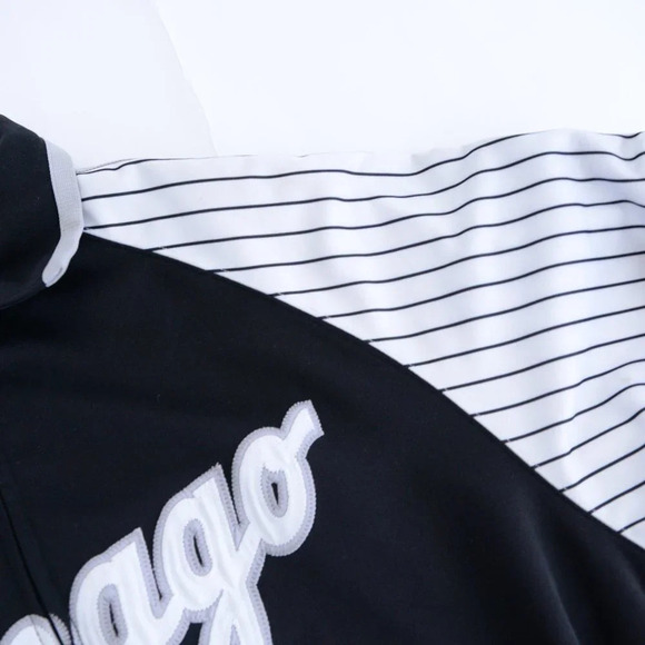 Vintage Stitches Genuine Rare 90's  Chicago White Sox Black & White MLB Zip Up - Picture 11 of 13